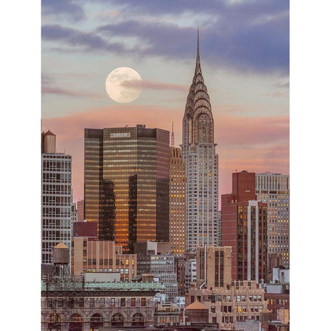 Chrysler Building in New York city White Modern Wood Framed Art Print by Frank, Assaf