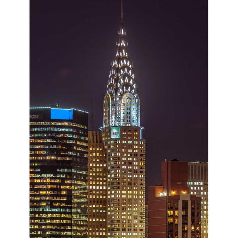 Chrysler Building in New York city Black Modern Wood Framed Art Print with Double Matting by Frank, Assaf