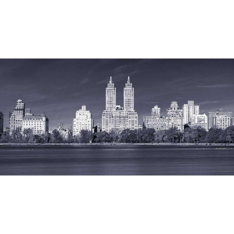 Central park and Manhattan skyline - New York city Black Modern Wood Framed Art Print with Double Matting by Frank, Assaf