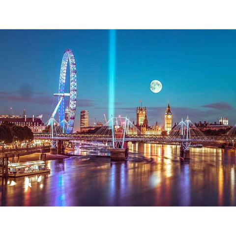 Westminster Abby-London Black Modern Wood Framed Art Print with Double Matting by Frank, Assaf