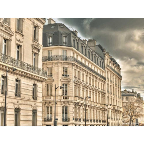 Building in Paris, France Gold Ornate Wood Framed Art Print with Double Matting by Frank, Assaf