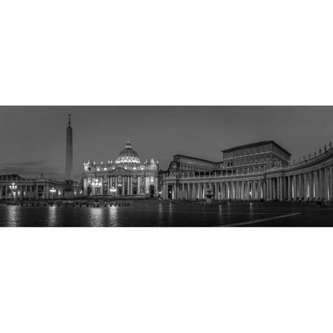 St. Peters Square at the Vatican City, Rome, Italy Black Modern Wood Framed Art Print with Double Matting by Frank, Assaf