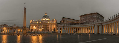 St. Peters Square at the Vatican City, Rome, Italy Black Ornate Wood Framed Art Print with Double Matting by Frank, Assaf