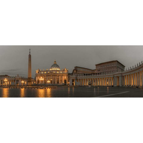 St. Peters Square at the Vatican City, Rome, Italy Black Modern Wood Framed Art Print with Double Matting by Frank, Assaf