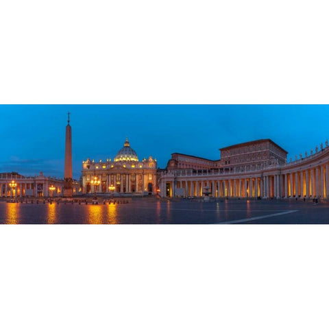 St. Peters Square at the Vatican City, Rome, Italy Black Modern Wood Framed Art Print with Double Matting by Frank, Assaf
