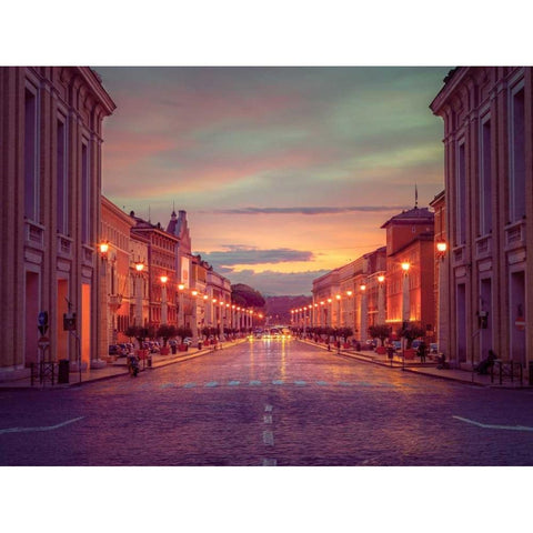 St. Peters Square at the Vatican City, Rome, Italy Black Modern Wood Framed Art Print with Double Matting by Frank, Assaf