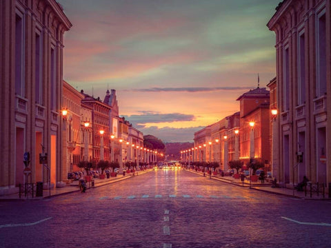 St. Peters Square at the Vatican City, Rome, Italy Black Ornate Wood Framed Art Print with Double Matting by Frank, Assaf