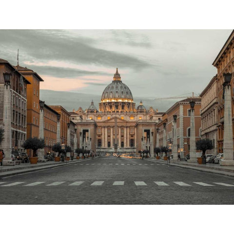 St. Peters Basilica, Rome, Italy Black Modern Wood Framed Art Print with Double Matting by Frank, Assaf