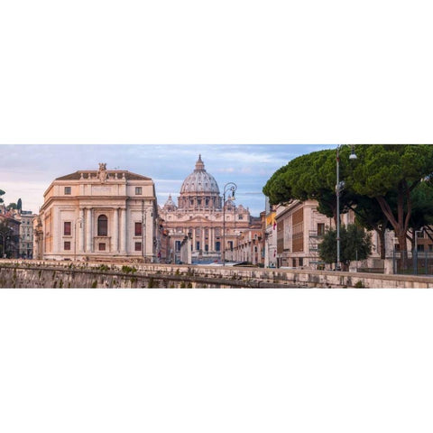 St. Peters Basilica, Rome, Italy Black Modern Wood Framed Art Print with Double Matting by Frank, Assaf