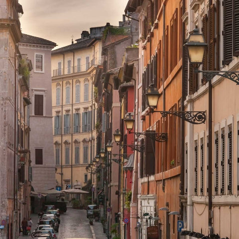Old buildings in city of Rome, Italy White Modern Wood Framed Art Print with Double Matting by Frank, Assaf