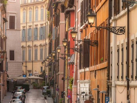 Old buildings in city of Rome, Italy White Modern Wood Framed Art Print with Double Matting by Frank, Assaf