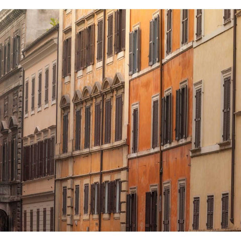 Old buildings in city of Rome, Italy Black Modern Wood Framed Art Print with Double Matting by Frank, Assaf