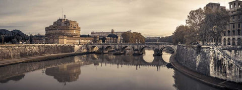 Castle St Angelo, Rome, Italy White Modern Wood Framed Art Print with Double Matting by Frank, Assaf