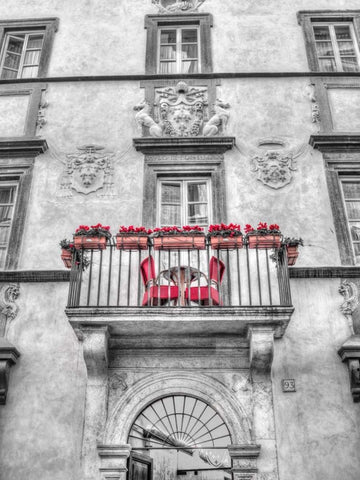 Old building with balcony in Rome, Italy White Modern Wood Framed Art Print with Double Matting by Frank, Assaf