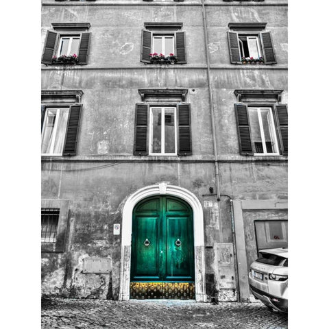 Old building in city of Rome, Italy Black Modern Wood Framed Art Print with Double Matting by Frank, Assaf