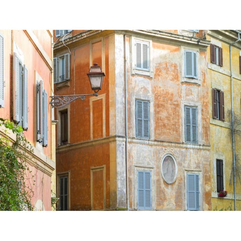 Old buildings in city of Rome, Italy Black Modern Wood Framed Art Print with Double Matting by Frank, Assaf
