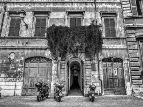 Old building in city of Rome, Italy Black Ornate Wood Framed Art Print with Double Matting by Frank, Assaf