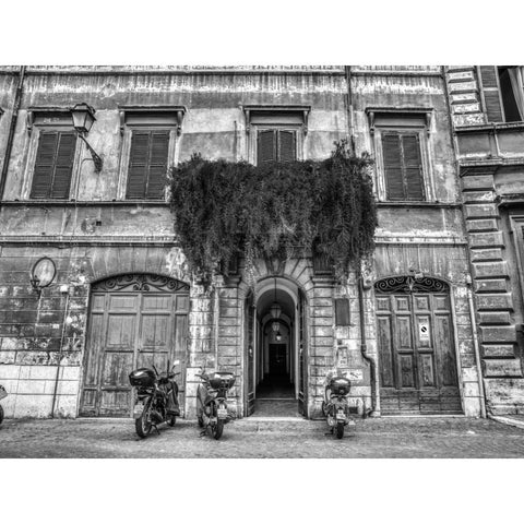 Old building in city of Rome, Italy Black Modern Wood Framed Art Print with Double Matting by Frank, Assaf