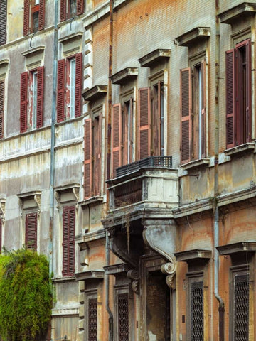 Old building in city of Rome, Italy White Modern Wood Framed Art Print with Double Matting by Frank, Assaf