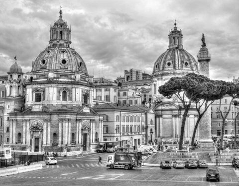 Santa Maria di Loreto church, Rome, Italy White Modern Wood Framed Art Print with Double Matting by Frank, Assaf