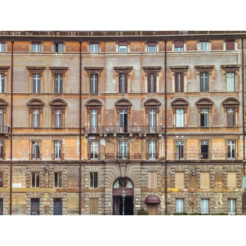 Old rustic building in Rome, Italy Black Modern Wood Framed Art Print with Double Matting by Frank, Assaf