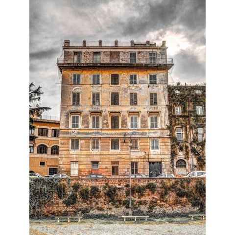 Old rustic building in Rome, Italy Black Modern Wood Framed Art Print with Double Matting by Frank, Assaf