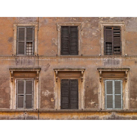Old rustic building in Rome, Italy Black Modern Wood Framed Art Print with Double Matting by Frank, Assaf