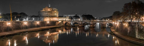 Castle St Angelo, Rome, Italy White Modern Wood Framed Art Print with Double Matting by Frank, Assaf