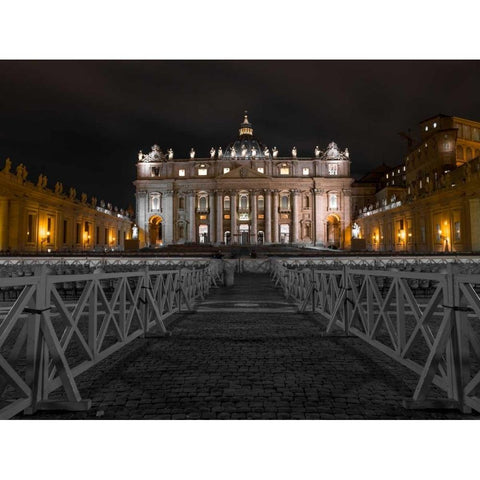 St. Peters Basilica, Rome, Italy Black Modern Wood Framed Art Print with Double Matting by Frank, Assaf