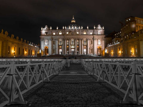 St. Peters Basilica, Rome, Italy Black Ornate Wood Framed Art Print with Double Matting by Frank, Assaf