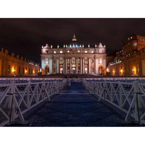 St. Peters Basilica, Rome, Italy Black Modern Wood Framed Art Print with Double Matting by Frank, Assaf