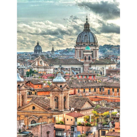 Vatican city with St. Peters Basilica, Rome, Italy Black Modern Wood Framed Art Print with Double Matting by Frank, Assaf