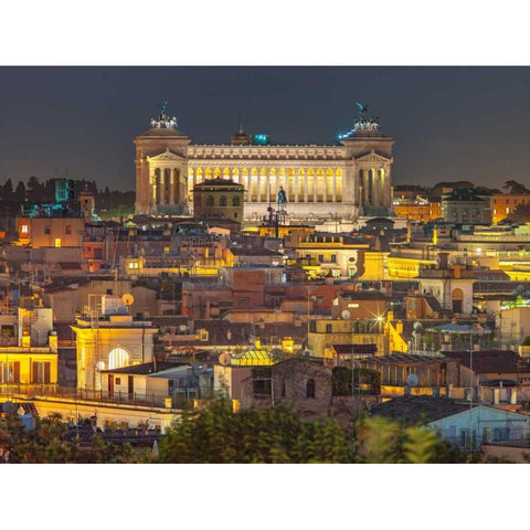 Piazza Venezia in Rome, Italy Black Modern Wood Framed Art Print with Double Matting by Frank, Assaf