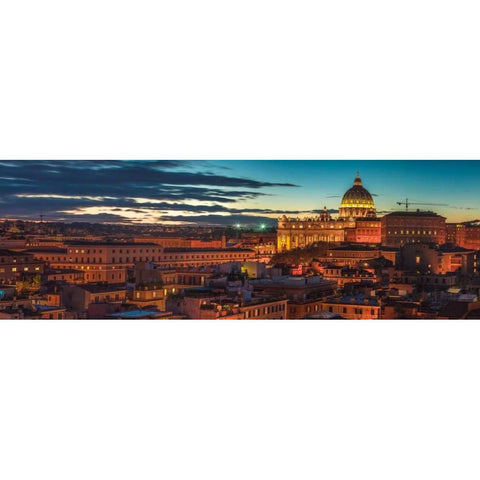 Vatican city with St. Peters Basilica, Rome, Italy Black Modern Wood Framed Art Print with Double Matting by Frank, Assaf