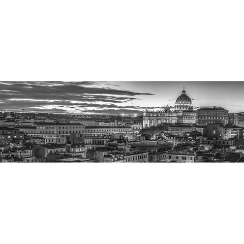 St.Peters Basilica-Rome Black Modern Wood Framed Art Print with Double Matting by Frank, Assaf