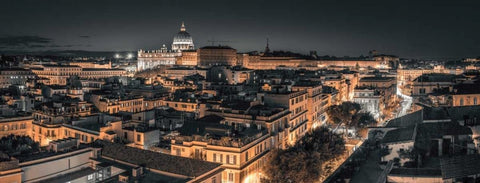 Vatican city with St. Peters Basilica, Rome, Italy White Modern Wood Framed Art Print with Double Matting by Frank, Assaf
