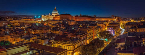 Vatican city with St. Peters Basilica, Rome, Italy White Modern Wood Framed Art Print with Double Matting by Frank, Assaf
