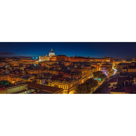 Vatican city with St. Peters Basilica, Rome, Italy Black Modern Wood Framed Art Print with Double Matting by Frank, Assaf