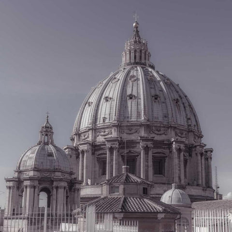St. Peters Basilica dome, Rome, Italy Black Modern Wood Framed Art Print with Double Matting by Frank, Assaf