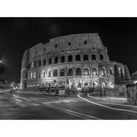 Famous Colosseum in Rome, Italy Black Modern Wood Framed Art Print with Double Matting by Frank, Assaf