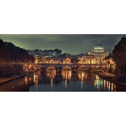 Basilica di San Pietro Black Modern Wood Framed Art Print with Double Matting by Frank, Assaf