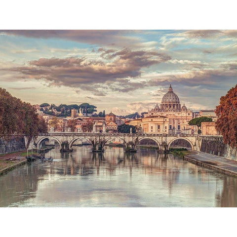 Basilica di San Pietro Black Modern Wood Framed Art Print with Double Matting by Frank, Assaf