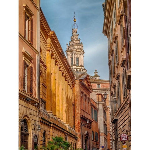 Old buildings in city of Rome, Italy Black Modern Wood Framed Art Print with Double Matting by Frank, Assaf