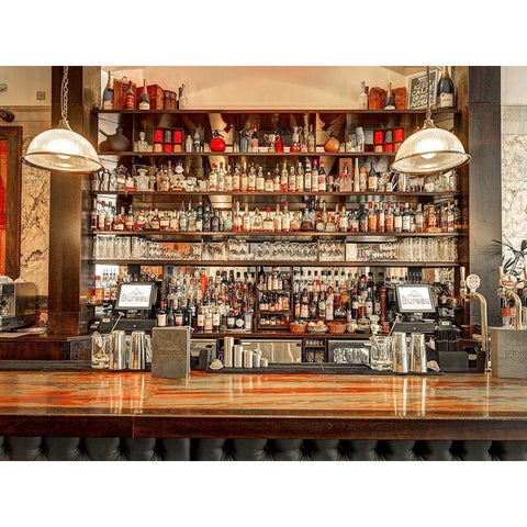 Bar in Birmingham-UK Black Modern Wood Framed Art Print by Frank, Assaf