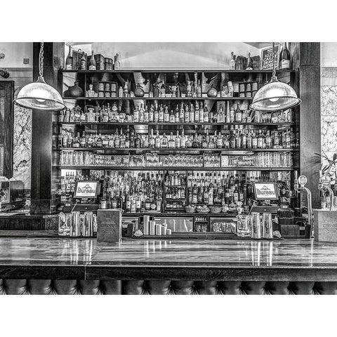 Bar in Birmingham-UK Black Modern Wood Framed Art Print with Double Matting by Frank, Assaf