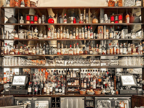 Bar in Birmingham-UK Black Ornate Wood Framed Art Print with Double Matting by Frank, Assaf