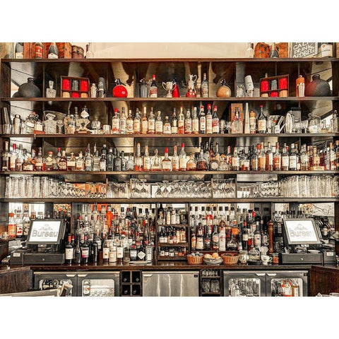 Bar in Birmingham-UK Black Modern Wood Framed Art Print with Double Matting by Frank, Assaf