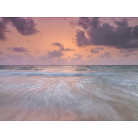 Tranquil beach with cloudscapes Black Modern Wood Framed Art Print with Double Matting by Frank, Assaf