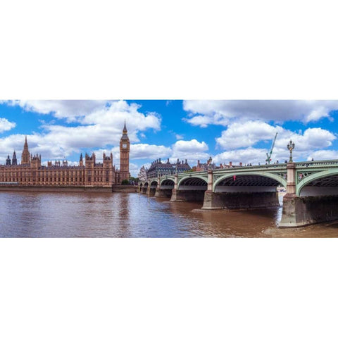 Houses of Parliament and Big Ben, London, UK Gold Ornate Wood Framed Art Print with Double Matting by Frank, Assaf