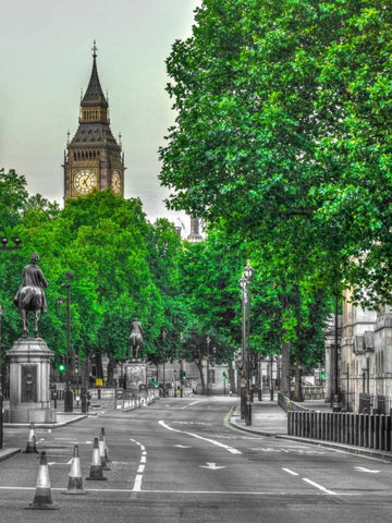 Big Ben from city street, London Black Ornate Wood Framed Art Print with Double Matting by Frank, Assaf